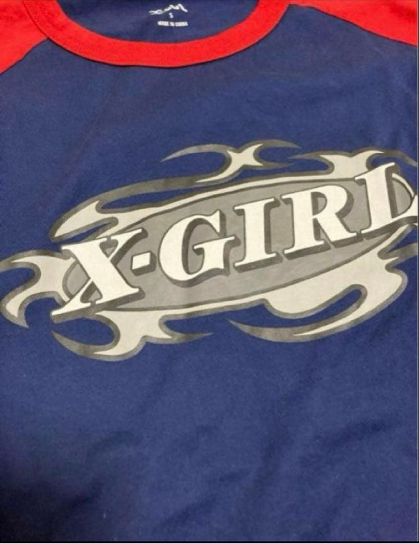 《大人気完売品》あいみょん着用色X-girl ロンTネイビー長袖リンガーTシャツ