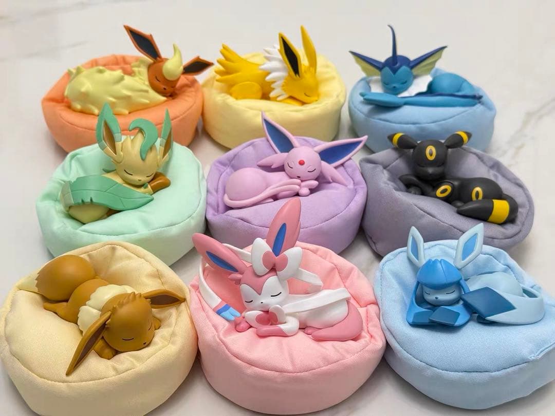 新品未開封品 ポケモン公式 ブイズ すやすやフィギュア 9種コンプリートセット