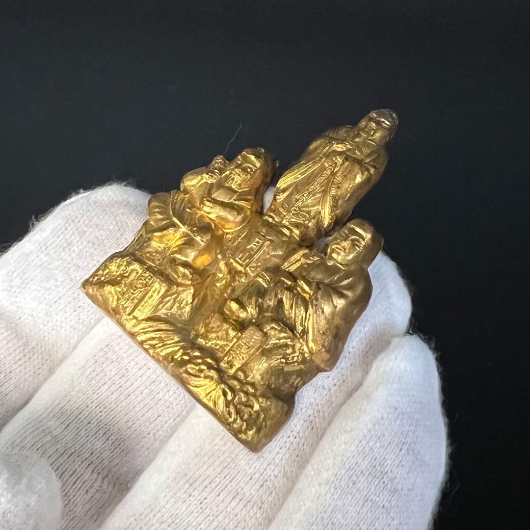 ◎古美術 庵々◎出羽三山 神像◎月山・湯殿山・羽黒山 刻銘◎真鍮鍍金◎山岳信仰