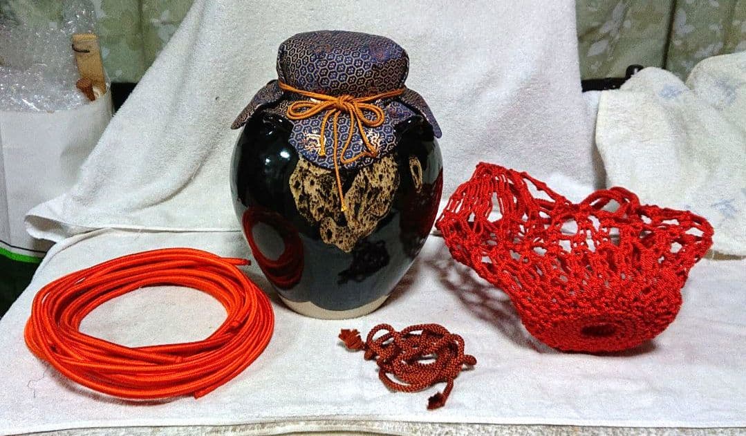茶道具飾り茶壺 木箱付きA465