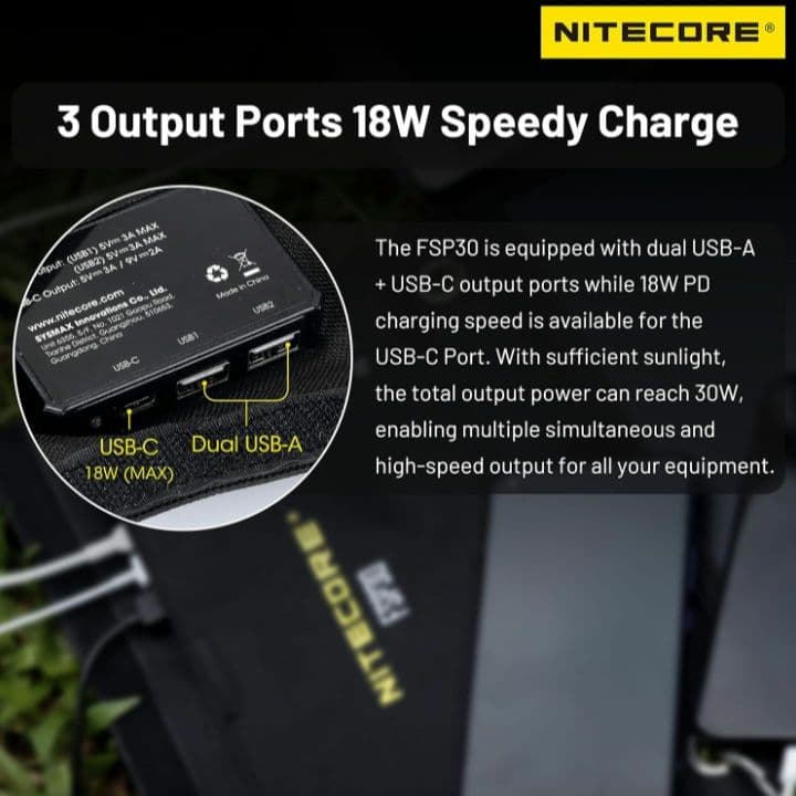 2-83　NITECORE FSP30 ソーラー充電器 折りたたみ式