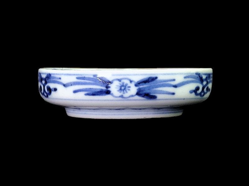 大聖寺伊万里　金襴手　毘沙門亀甲紋に花の図　豆皿　D497AS-CTf