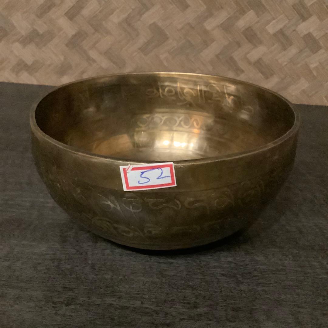 No52 チベット産 シンギングボウル 新品 チベタンボウル 16cm 仏陀顔