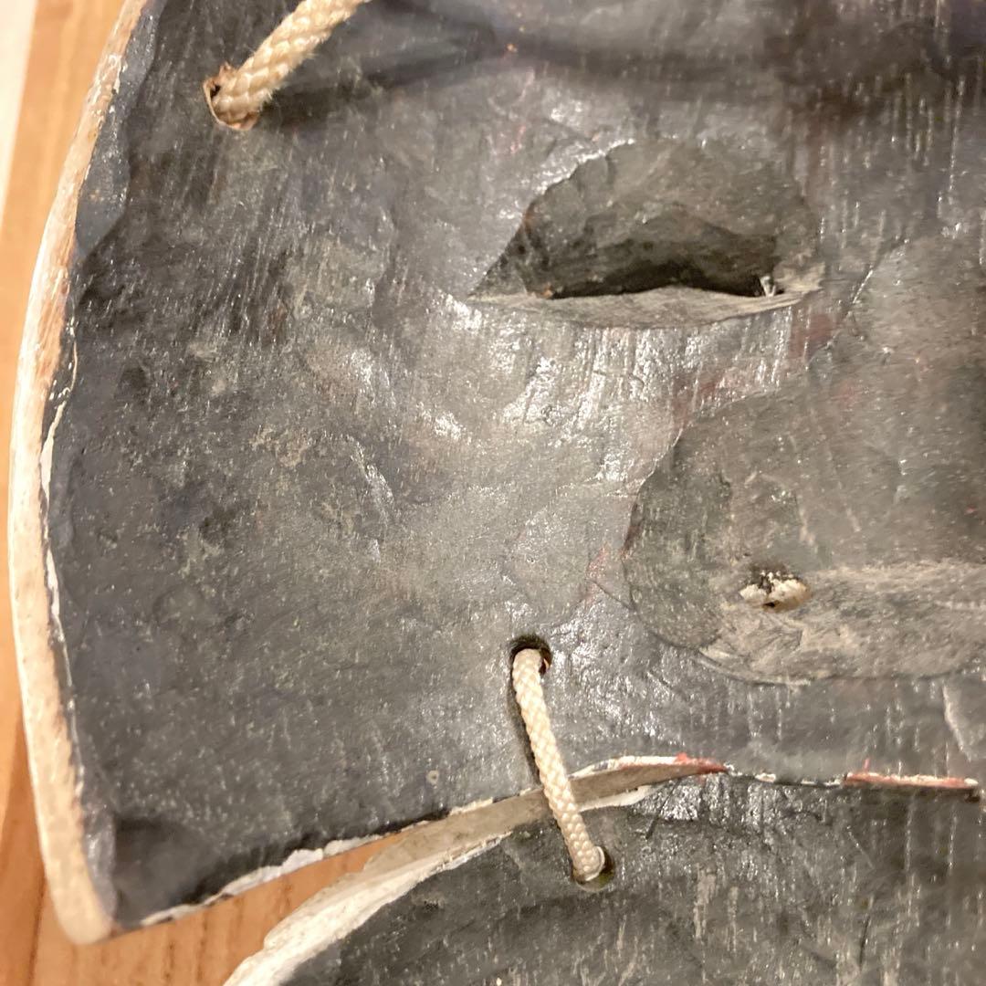 能面　能楽　雅楽　木彫　翁面　板付き　骨董　レトロ　アンティーク