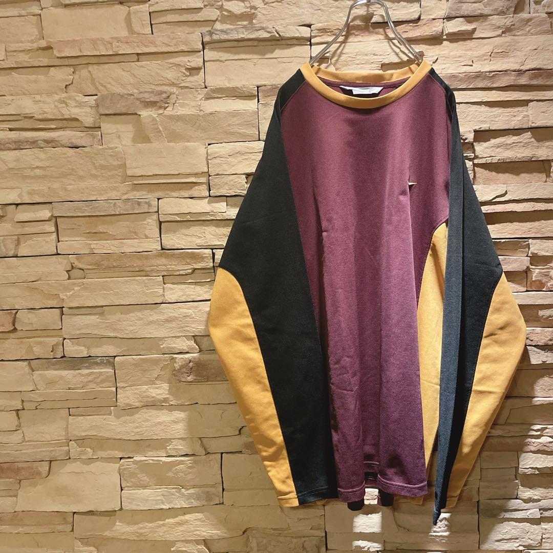 【絶妙配色】y2k/NIKEナイキ/長袖トレーニングウェア刺繍ロゴ/ブラウンXL