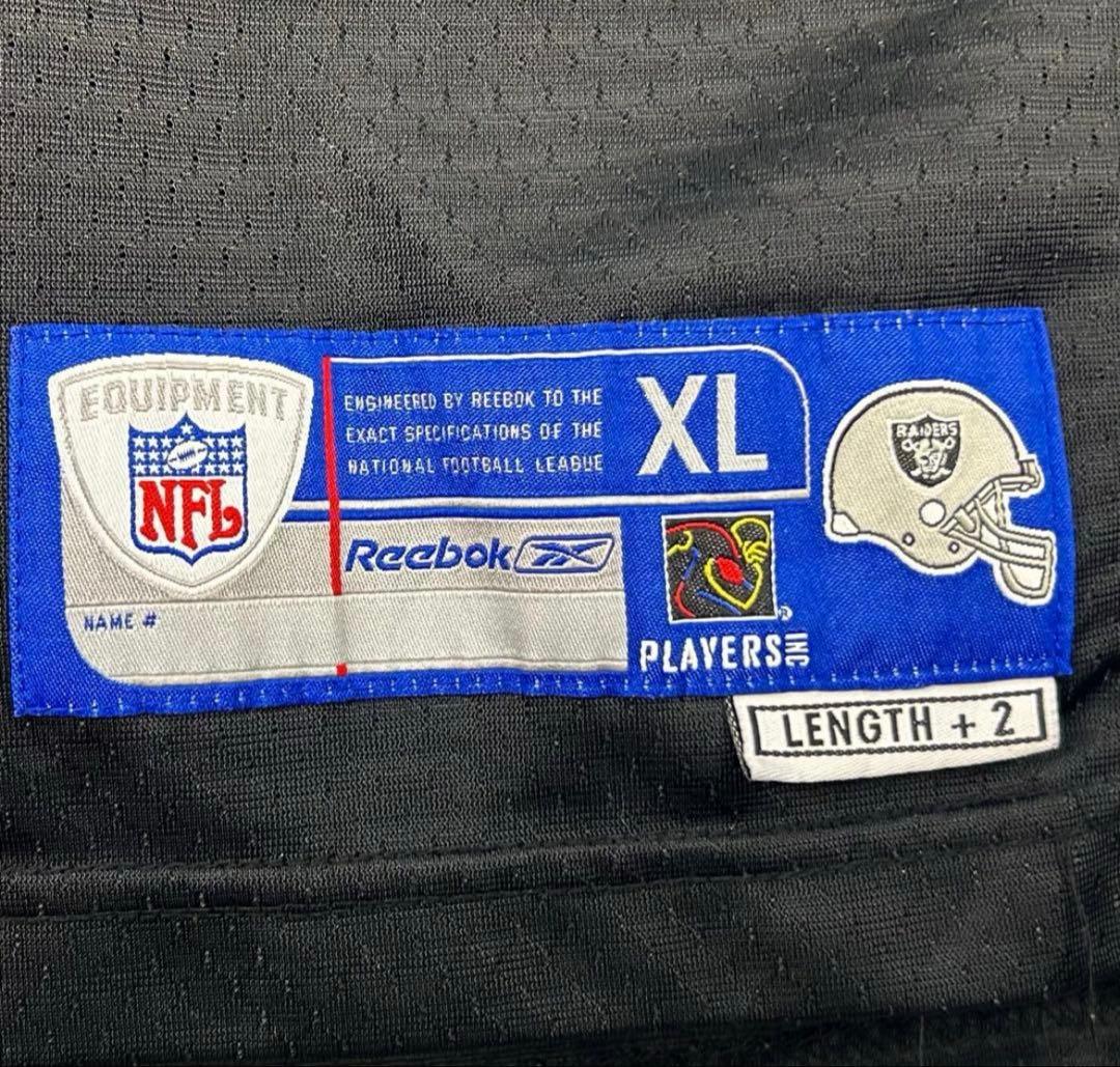 リーボック NFL 全刺繍 レイダース アメフトゲームシャツ XL