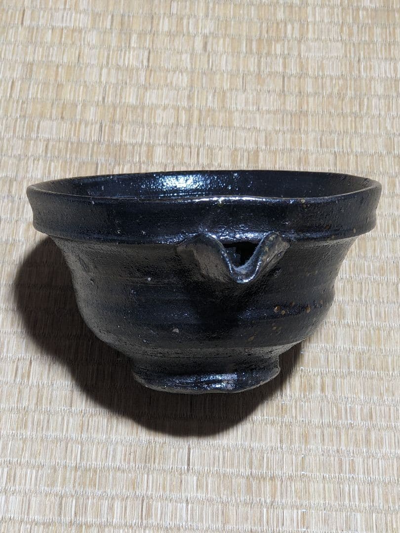 ♦片口抹茶碗 茶道具 片口酒器 ぐい呑み 窯元不明 未使用品 秀作な作家物