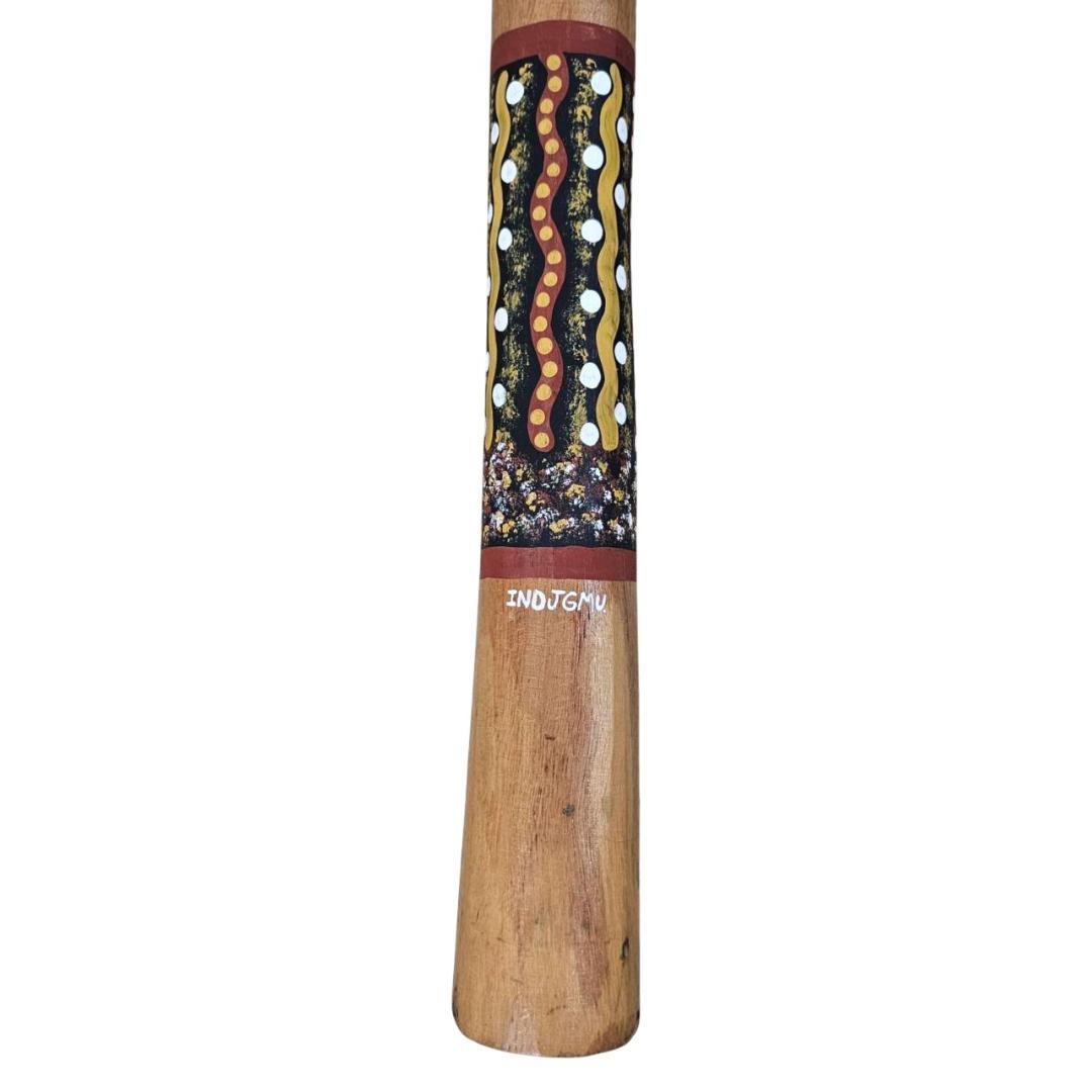 世界最古の金管楽器 木製ディジュリドゥ 約118cm アボリジニ風ハンドペイント