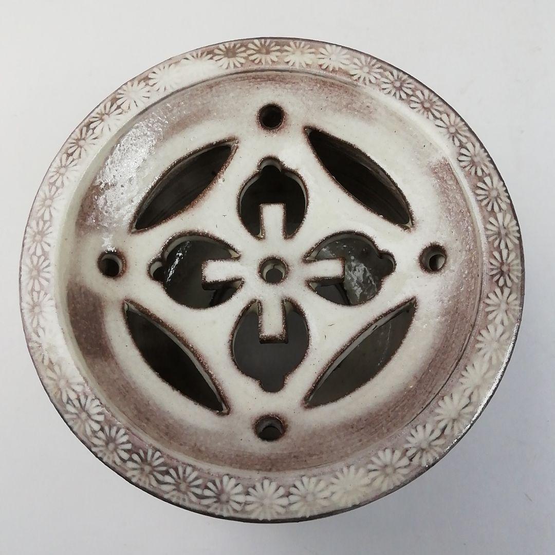 Ｔ７５４　蓋置　『紫三島砂金袋』『森里陶楽 造』　共箱　茶道具