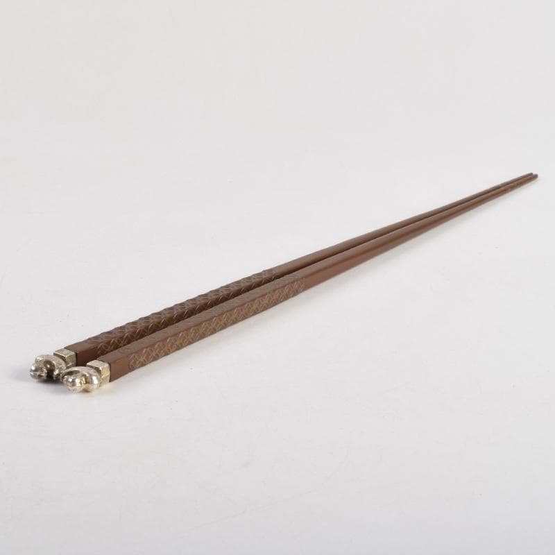 茶道具　御釜師　十二代　加藤忠三郎造　美津火箸　共布　共箱　V　R9411