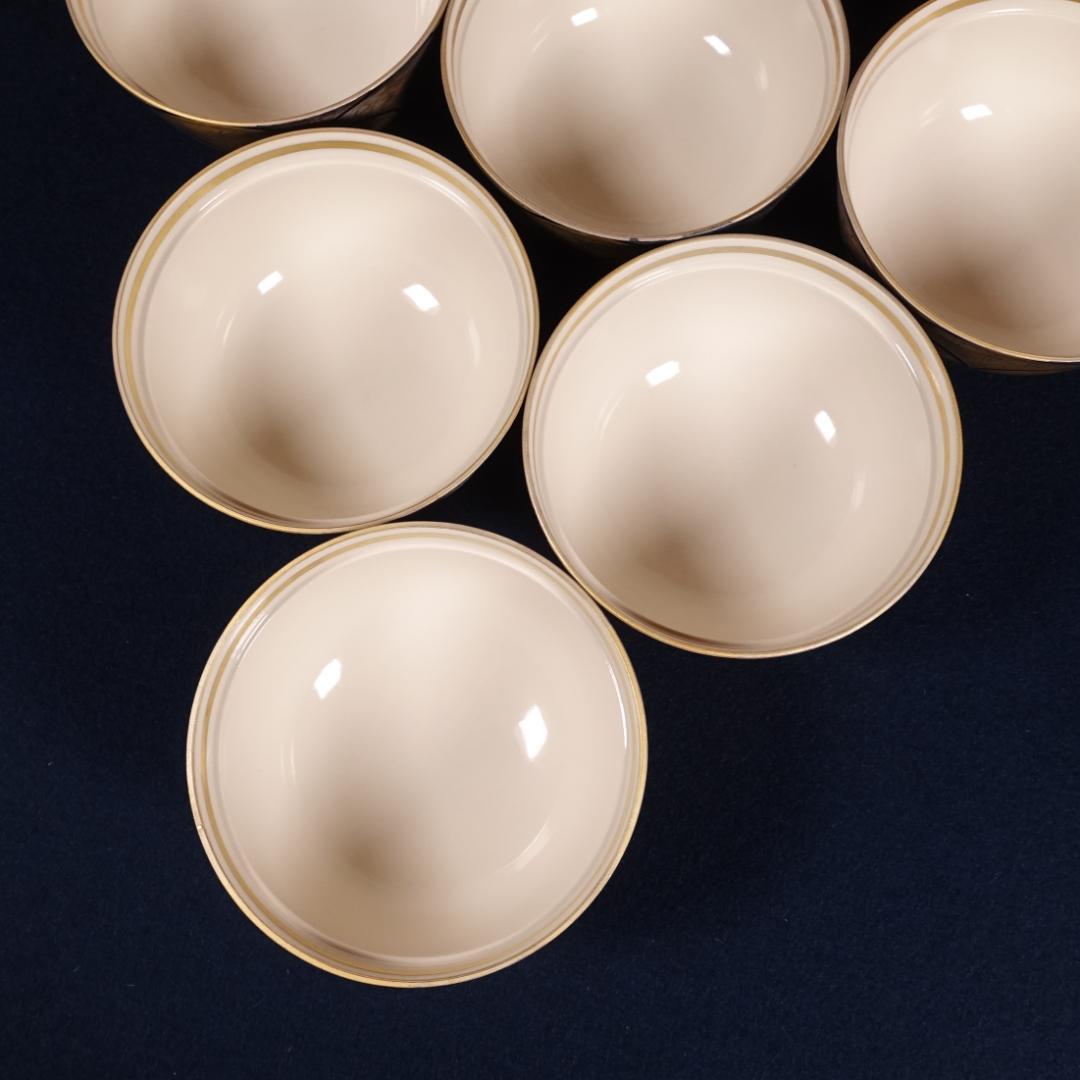 豪華絢爛 京焼 良斎作 金銀彩 蓋碗 蓋茶碗 6客