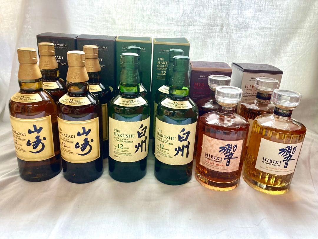 日曜日まで特価正規ルート品サントリー山崎12年.白州12年 700ml箱入り