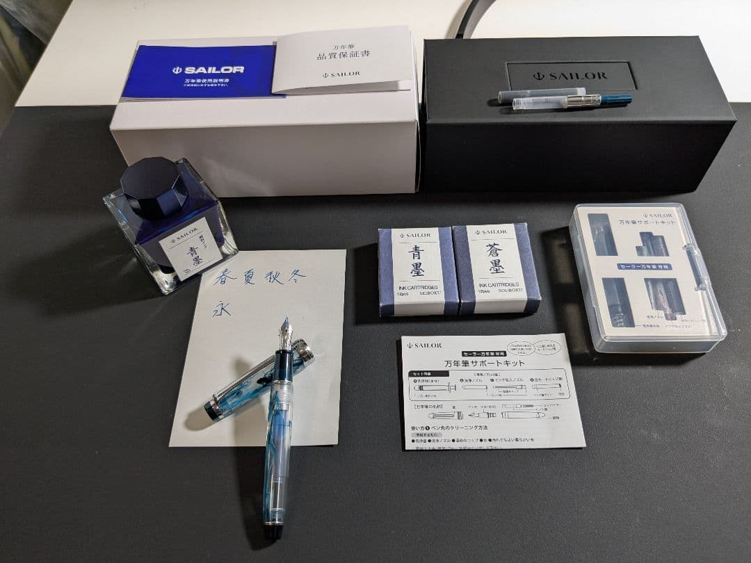 は*げ様 美品 セーラー万年筆 限定生産 ヴェイリオ ブルーグリーン M 中字