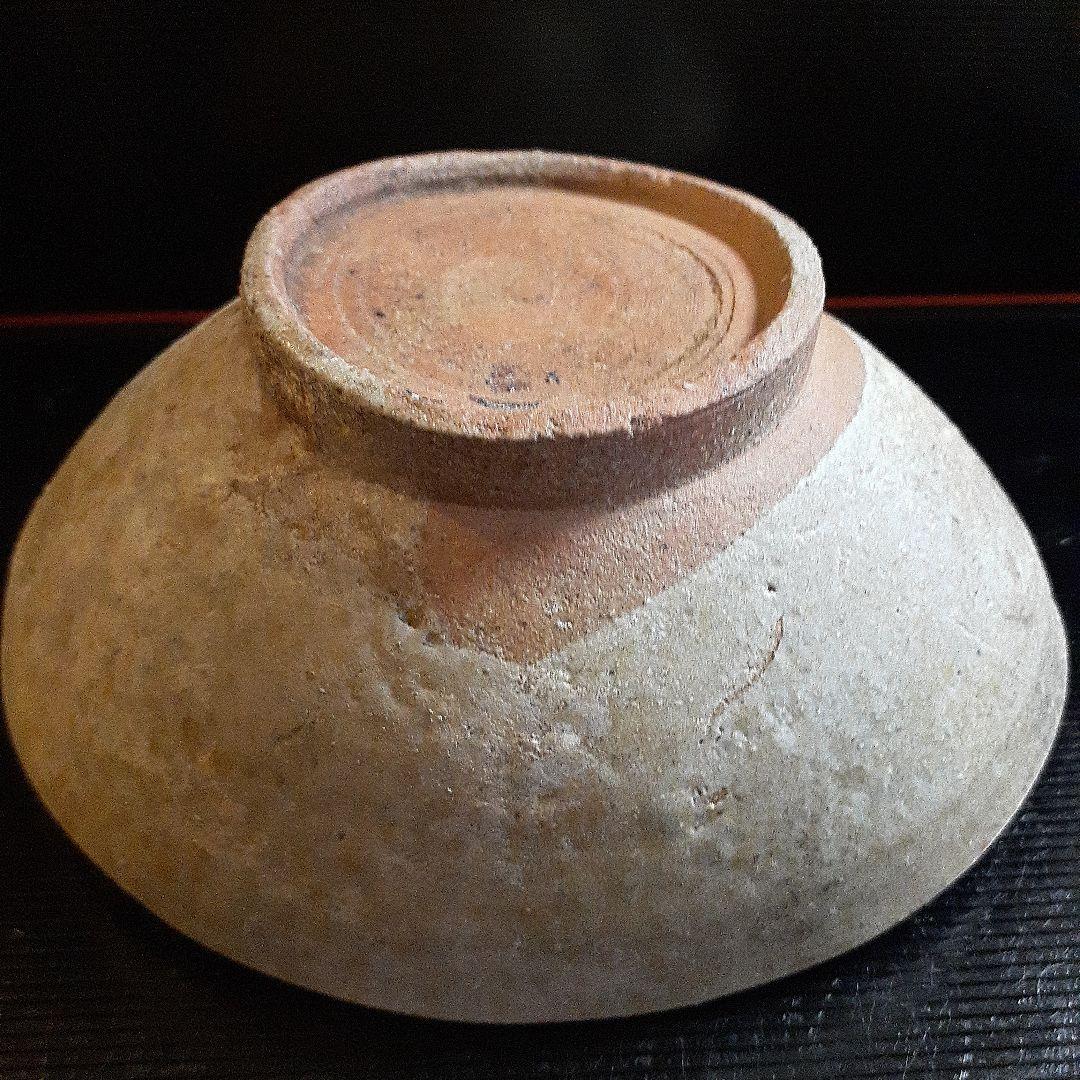 発掘品古い自然灰秞お茶椀