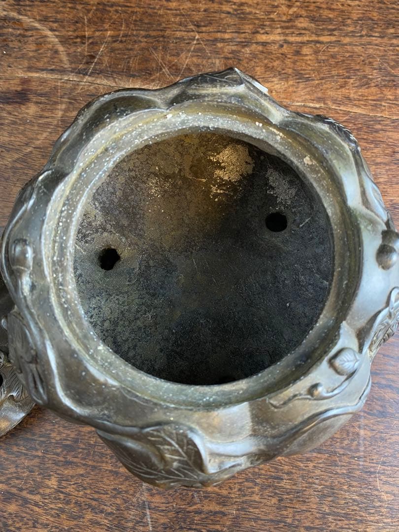 カボチャ型　銅香炉　美術品　工芸品　骨董品　置物　金属製　香炉