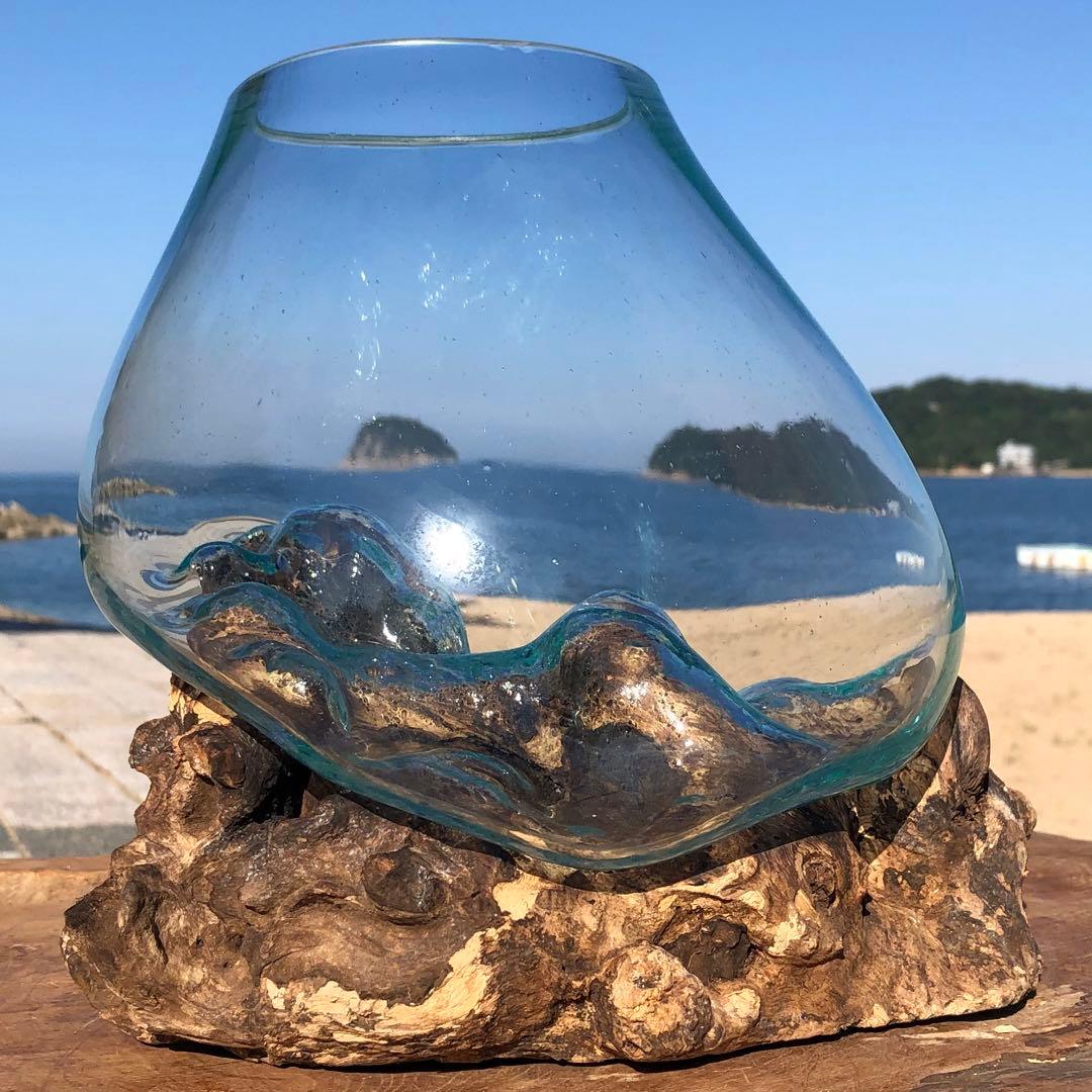 流木ガラス オブジェ特大A 花瓶 金魚鉢 ガーデニング テラリウム 観賞魚 容器