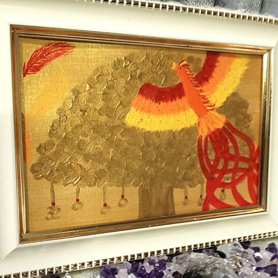 専用ページ購入不可 開運絵画 朱雀 金のなる木(黄金花月) 金運 大吉数入り