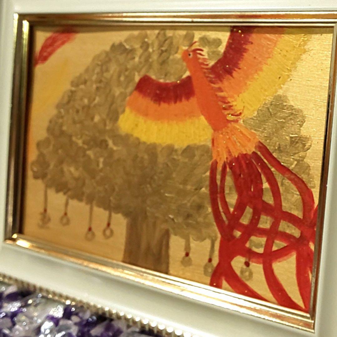 専用ページ購入不可 開運絵画 朱雀 金のなる木(黄金花月) 金運 大吉数入り