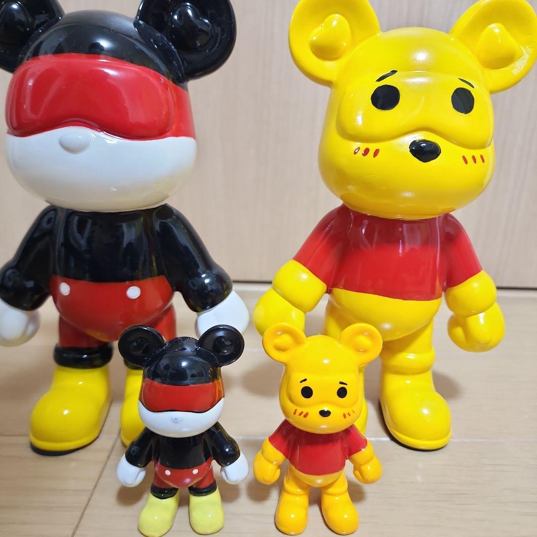 流体アート 4体セットで！くまさんとネズミさんモチーフ