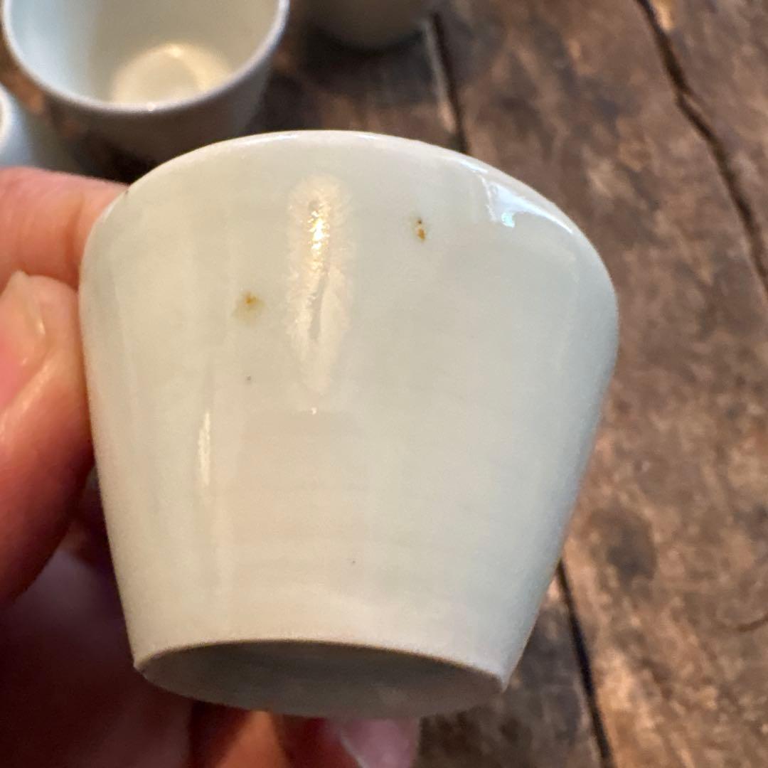 古伊万里　白磁　小猪口　10点　保存箱