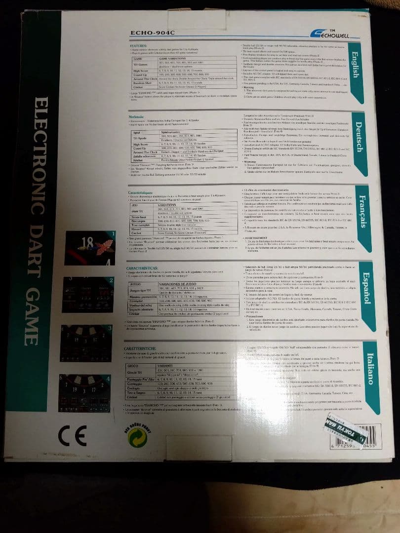 ダーツボード　ＥＣＯＨ-904C 電子ダーツ 最大4人用 取扱説明書付き