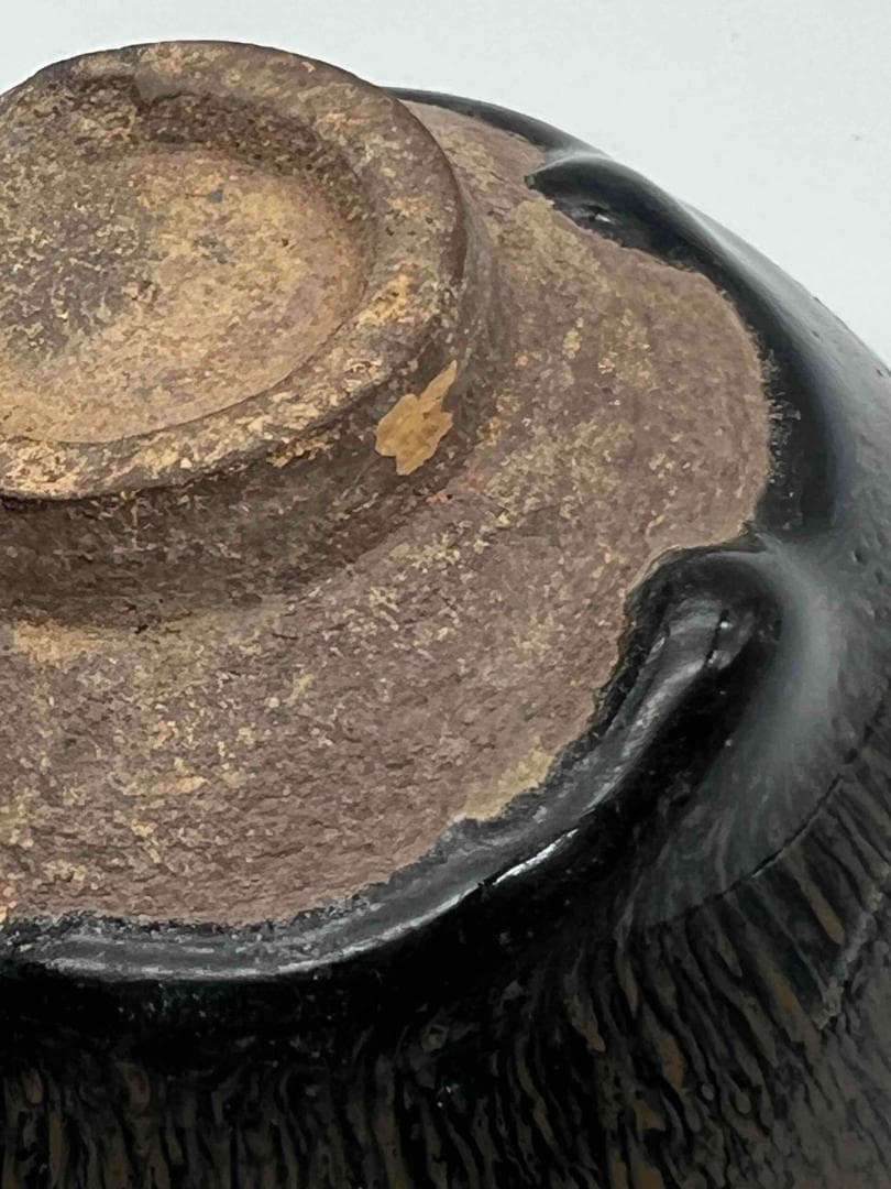 南宋時代　禾目天目茶碗　建窯茶盞 【旧家蔵出し】 希少貴重 唐物(F-93)