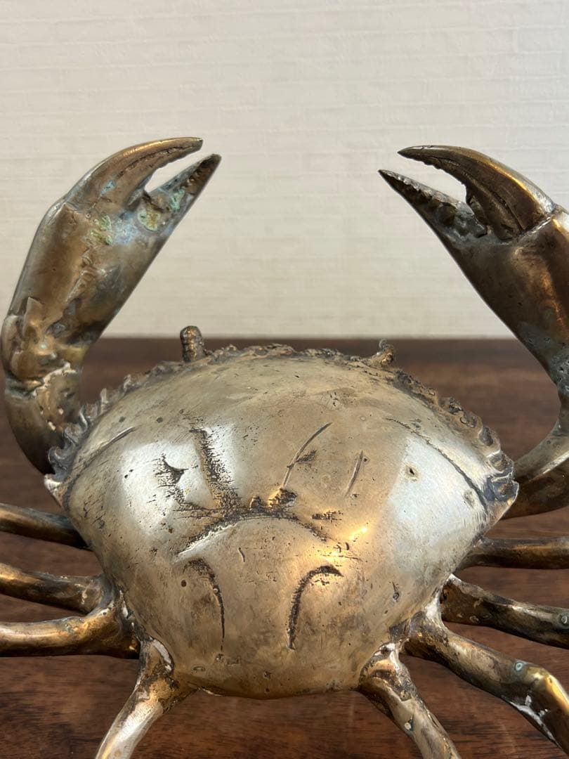 金属製カニの置物 シルバー　金属　古美術　工芸品