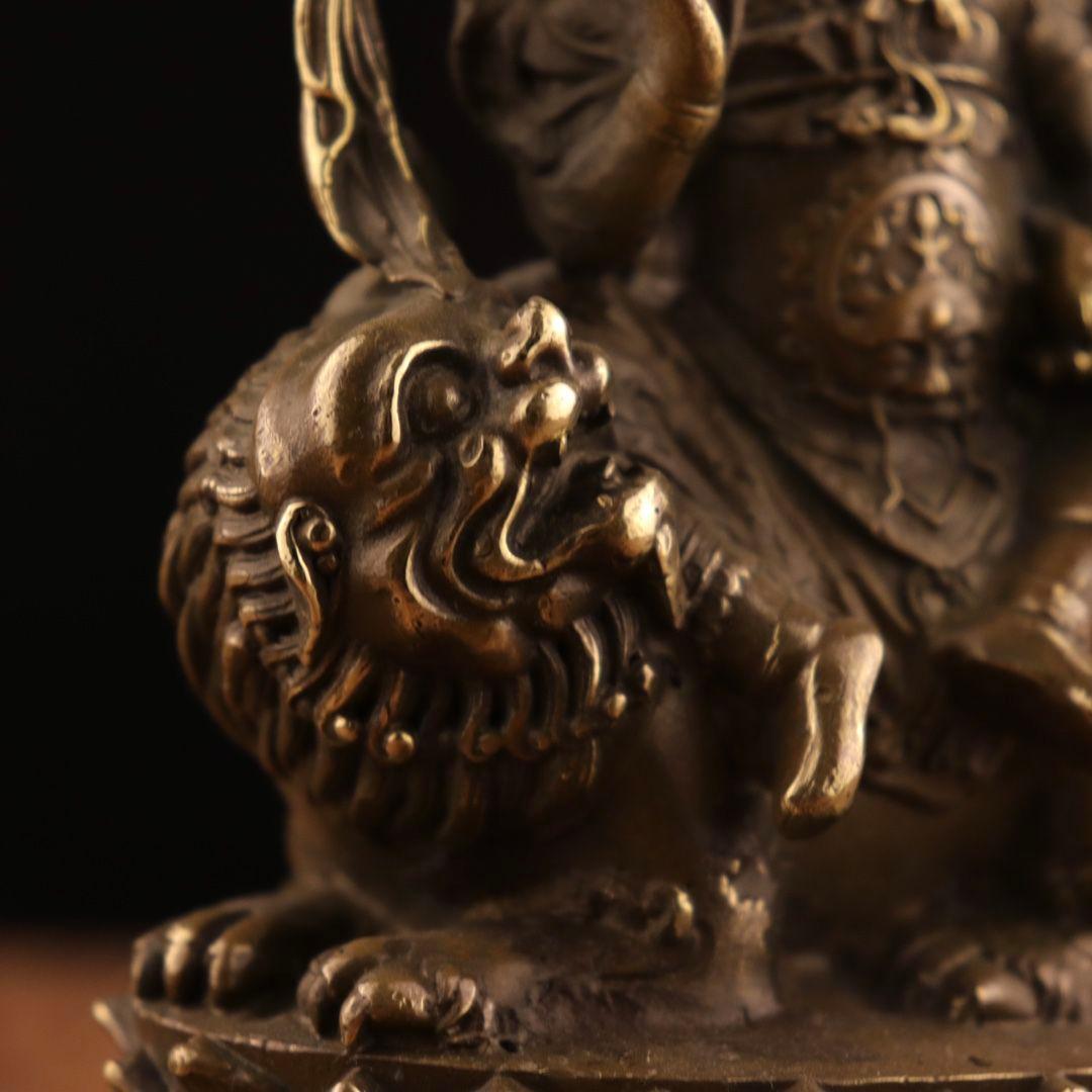 黄財神 騎瑞獣 仏像 工芸品 美術品 置物
