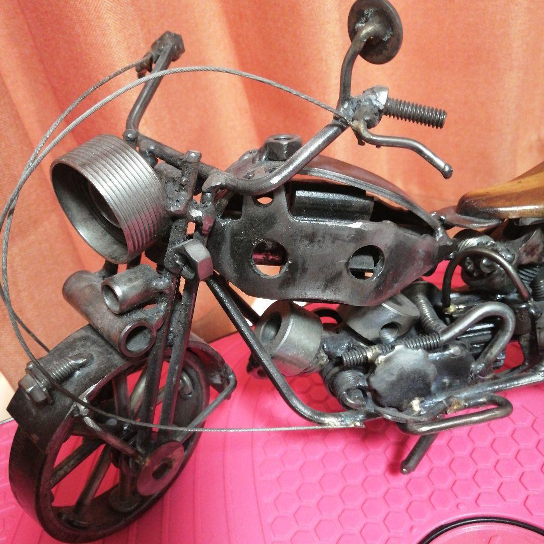 オートバイ　アート鉄３０年物　メタル素材