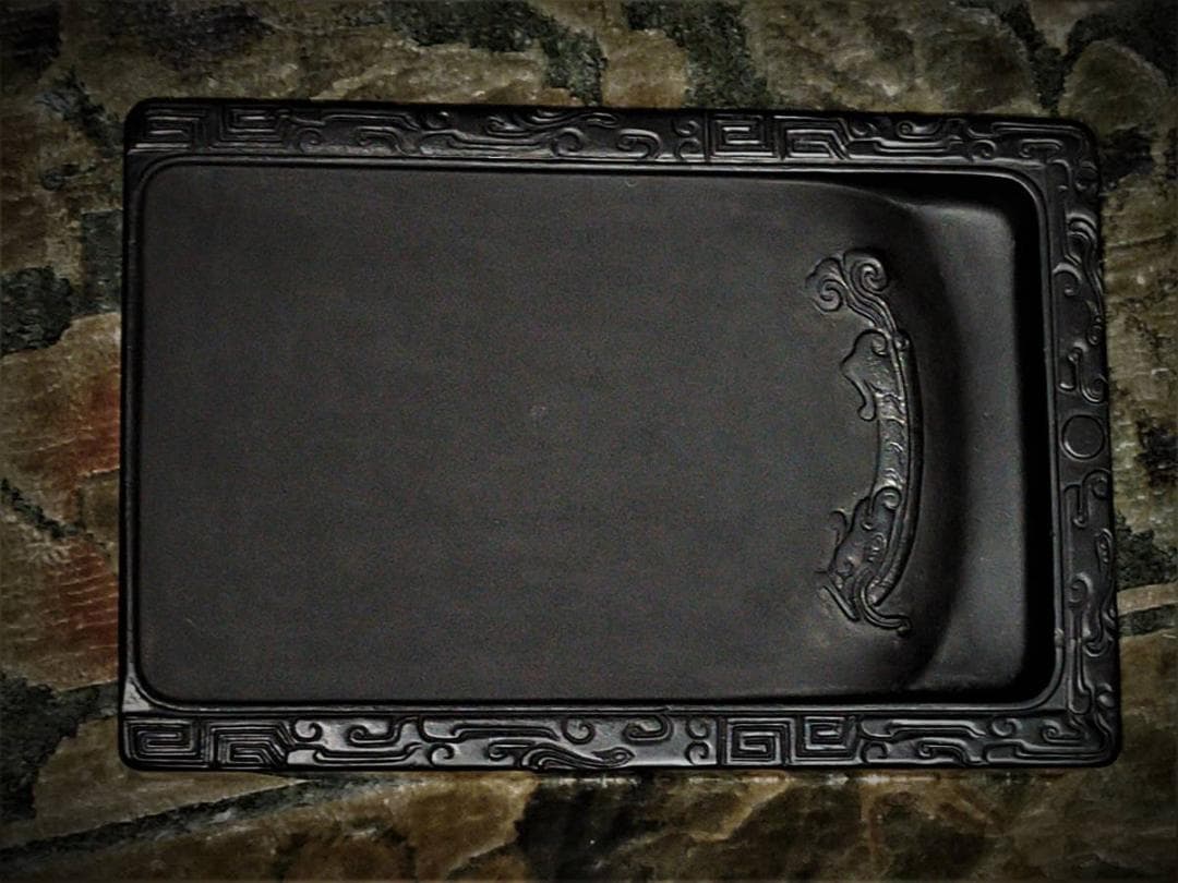 ♥中国　端渓　硯　3.8ｋｇ　黒端渓　老坑　端渓硯　骨董品