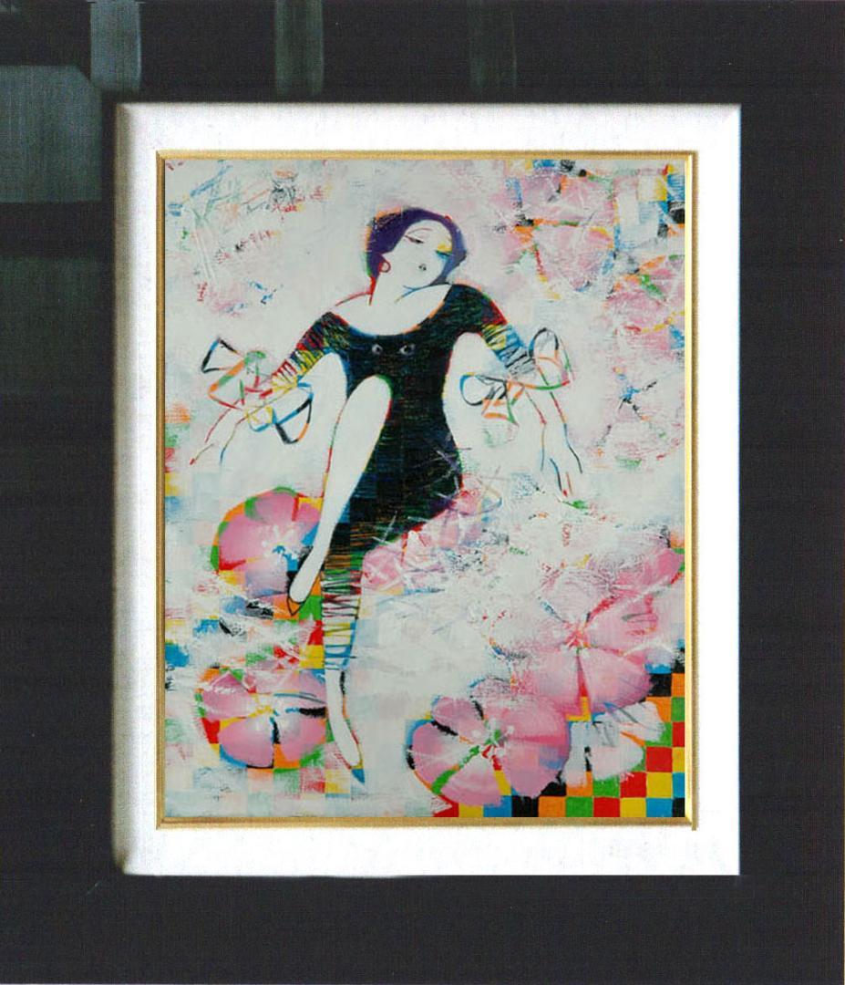 油絵 菅家令子 絵 絵画 インテリア uF6-010211 人物 女性像