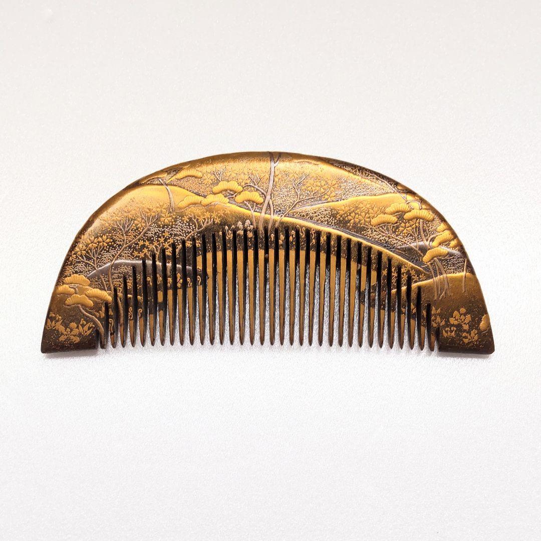 【美品】アンティーク 金蒔絵 くし かんざし 本鼈甲 明治大正 髪飾り