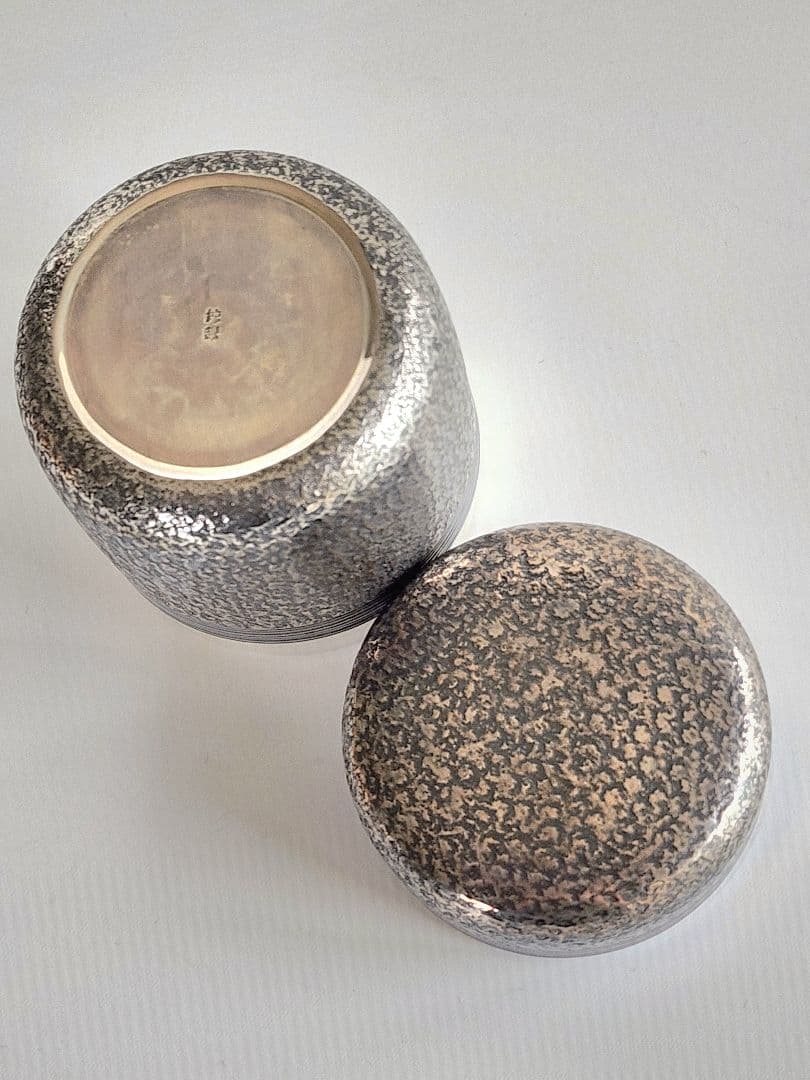 茶道具 双風斎造 純銀 製 棗 重量121.2g 共箱