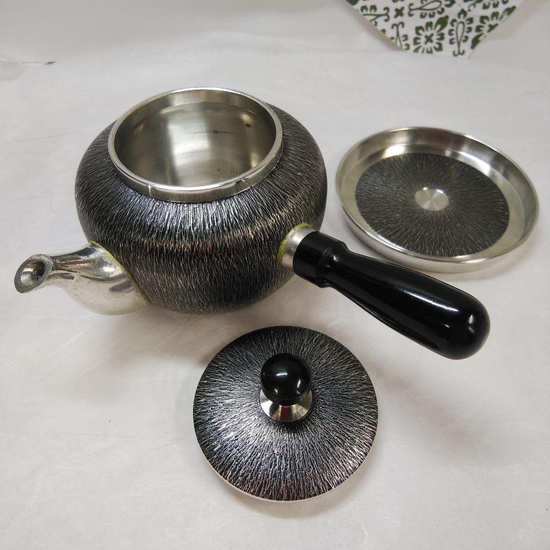 煎茶道具  錫半    煎茶道具一式     共箱