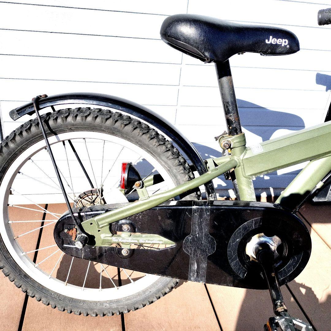 Jeep 子供用自転車 カーキ✕ブラック前カゴ付き　18インチ　訳あり