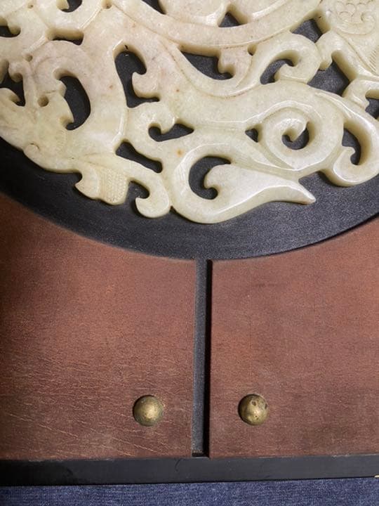 中国古美術品　白玉　砡 特大玉　福字龍鳳文玉壁