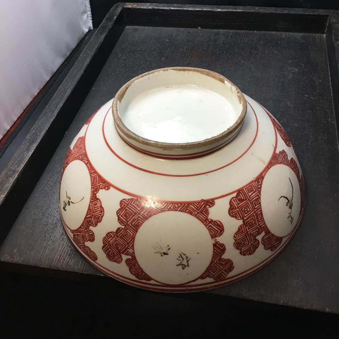 乳白手古九谷　大ぶり鉢　金銀彩(1650年〜1700年代)