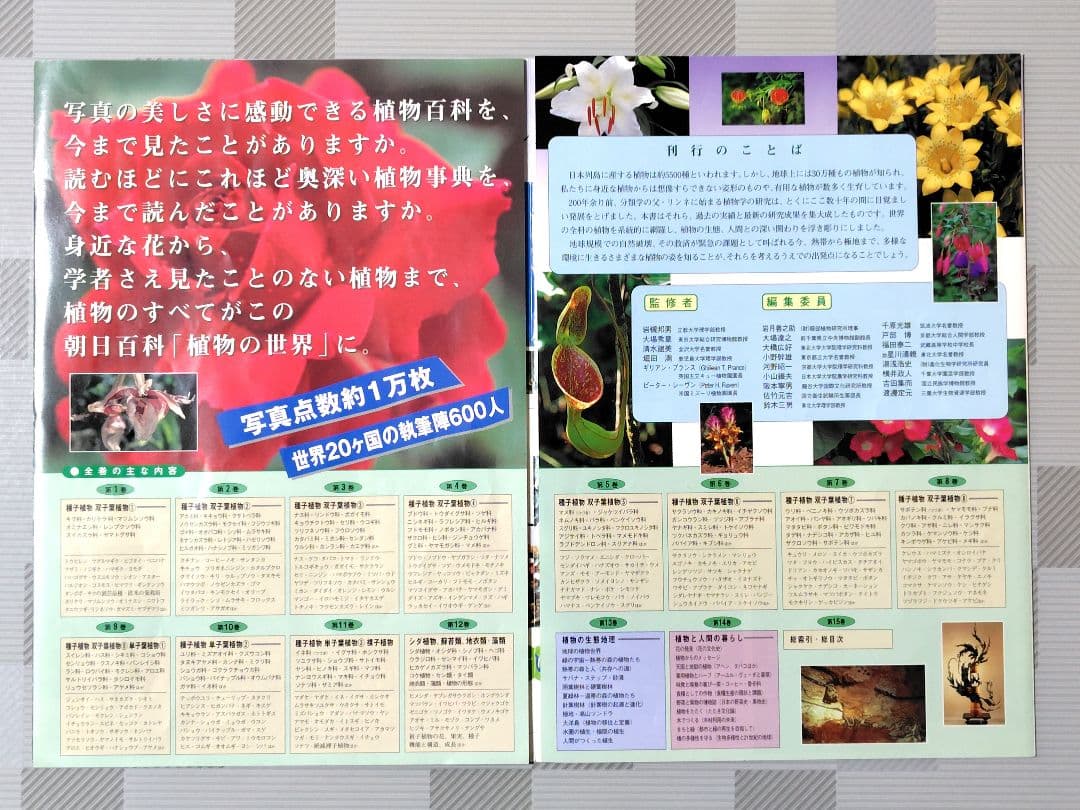 朝日百科　植物の世界　上製本　全15巻　本巻14冊＋総索引・総目次1冊