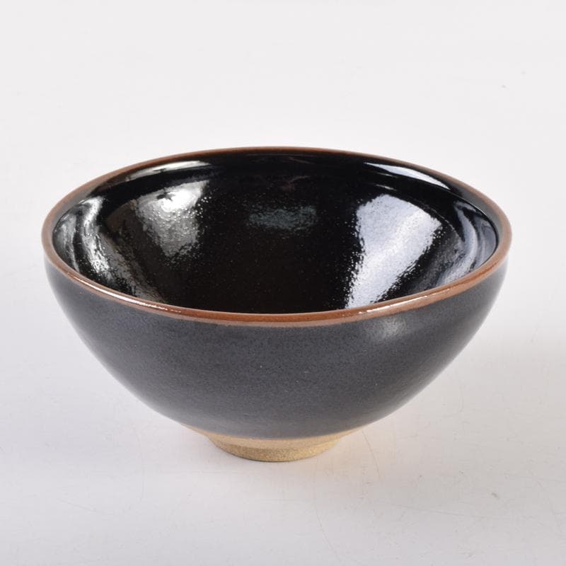 茶道具　瀬戸焼　古狭間窯　加藤菁山作　天目茶碗　共箱　C　7161