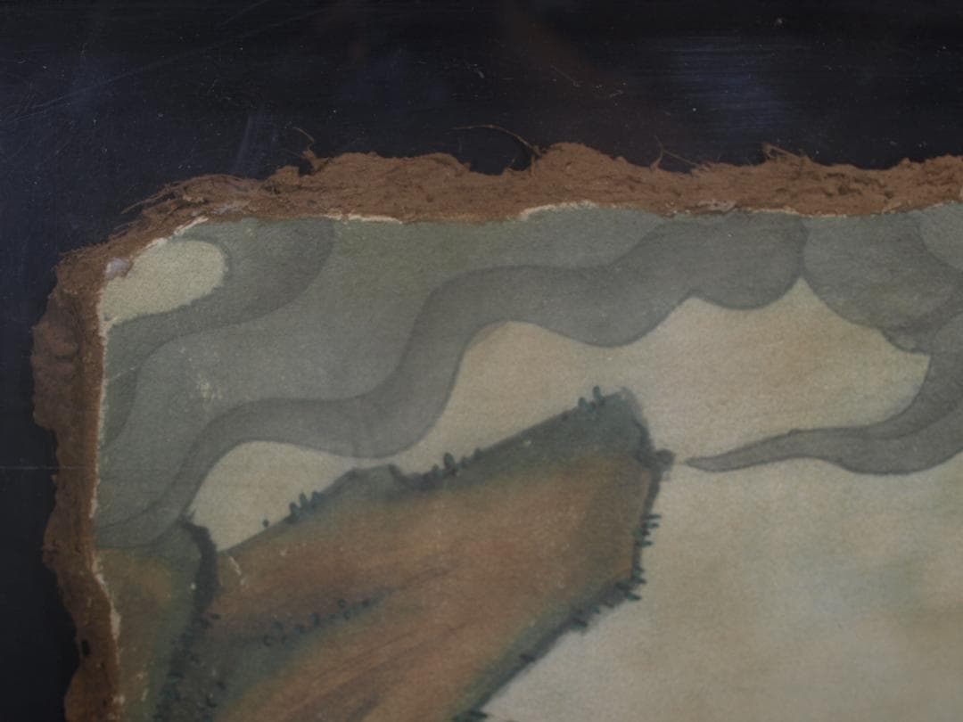 中国唐時代　敦煌莫高窟壁画 彩絵　人物像 発掘品 AK1733A10-4