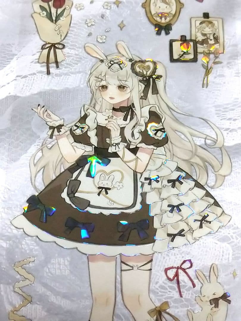 J670＃兔耳梦黛(贝壳光)一万小时＆一木一横切り売り海外人物マステ女の子