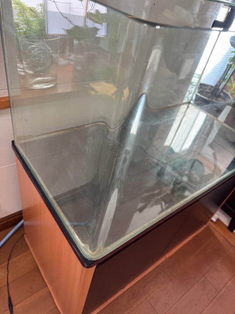 その1大型水槽 (ガラス水槽 オーバーフロー水槽　キャビネットセット)