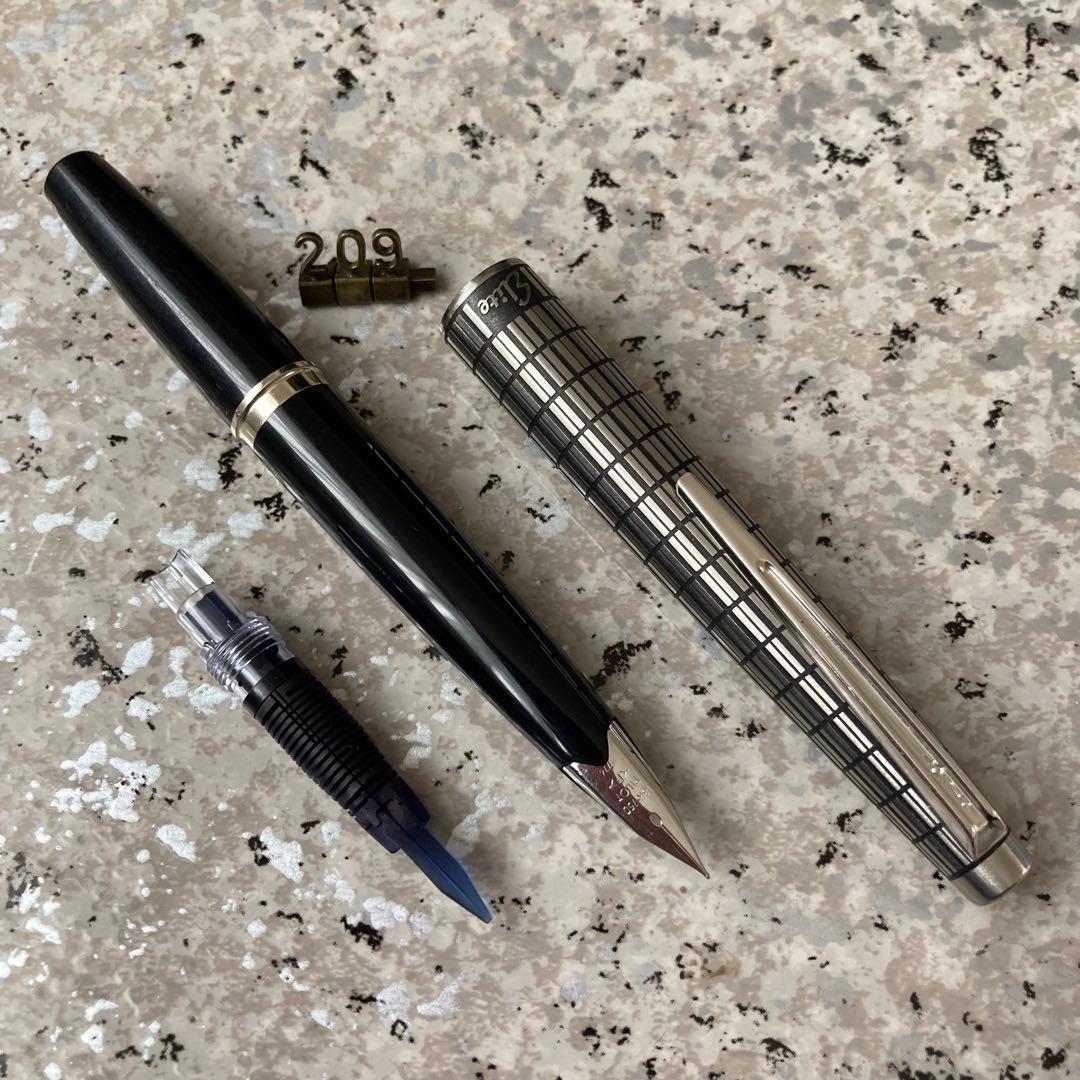#209 オーバーホール済み 万年筆 PILOT 半格子 Elite 18k