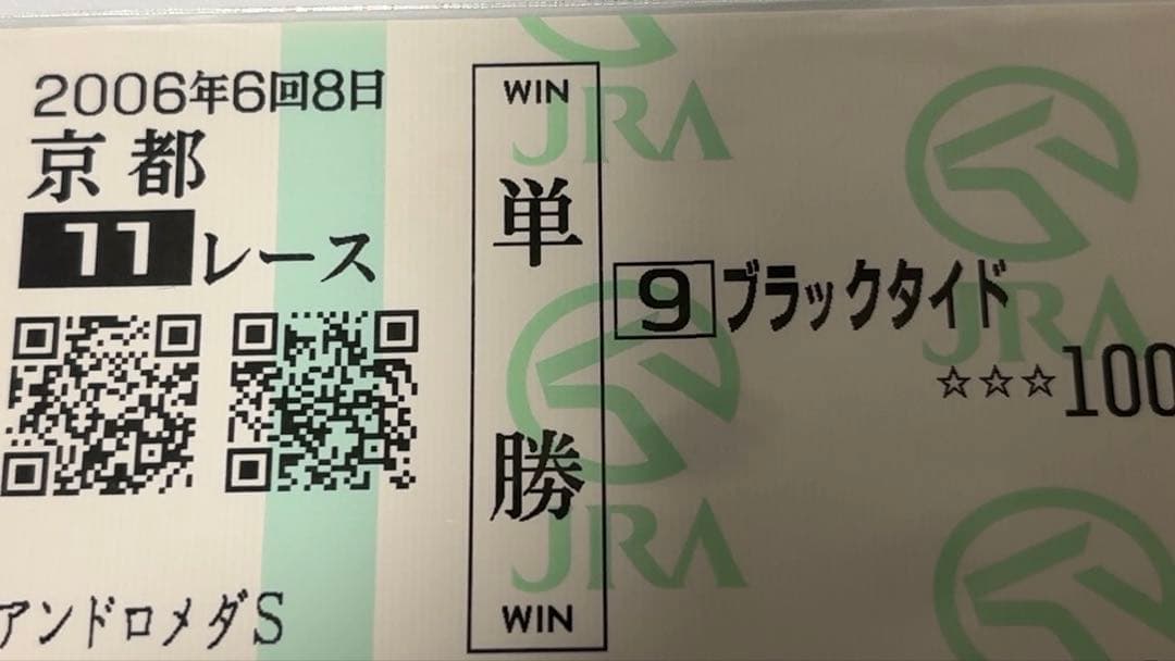 【美品】2006 アンドロメダS ブラックタイド 単勝馬券 京都競馬場