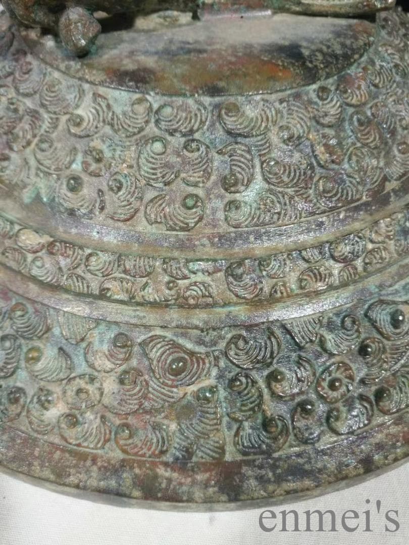 中国古美術 西漢 青銅器 鷹蓋人抱器 貯貝器 貝貨容器 儀礼器 貯蓄器 風水開運