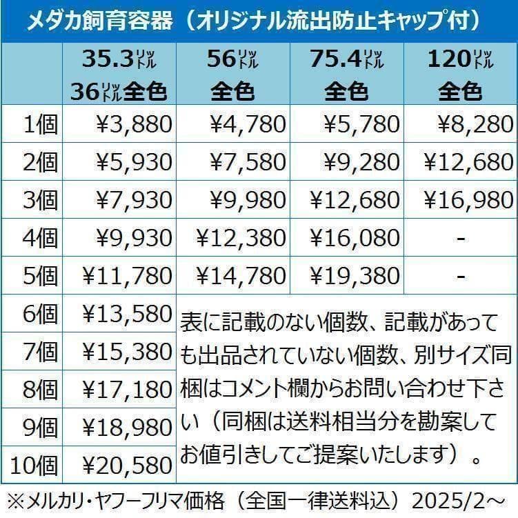 メダカ飼育ケース 36㍑x4個（4色あり）大雨対策付 めだか飼育容器 金魚鉢