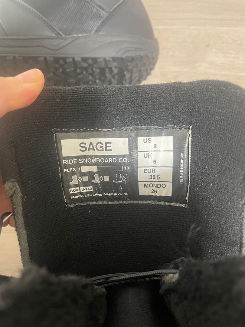 RIDE SAGE スノーボードブーツ 25cmブラック 美品