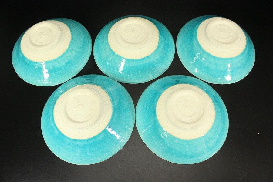 料理器 トルコ青 向付 小碗 義隆作 共箱(LC779)