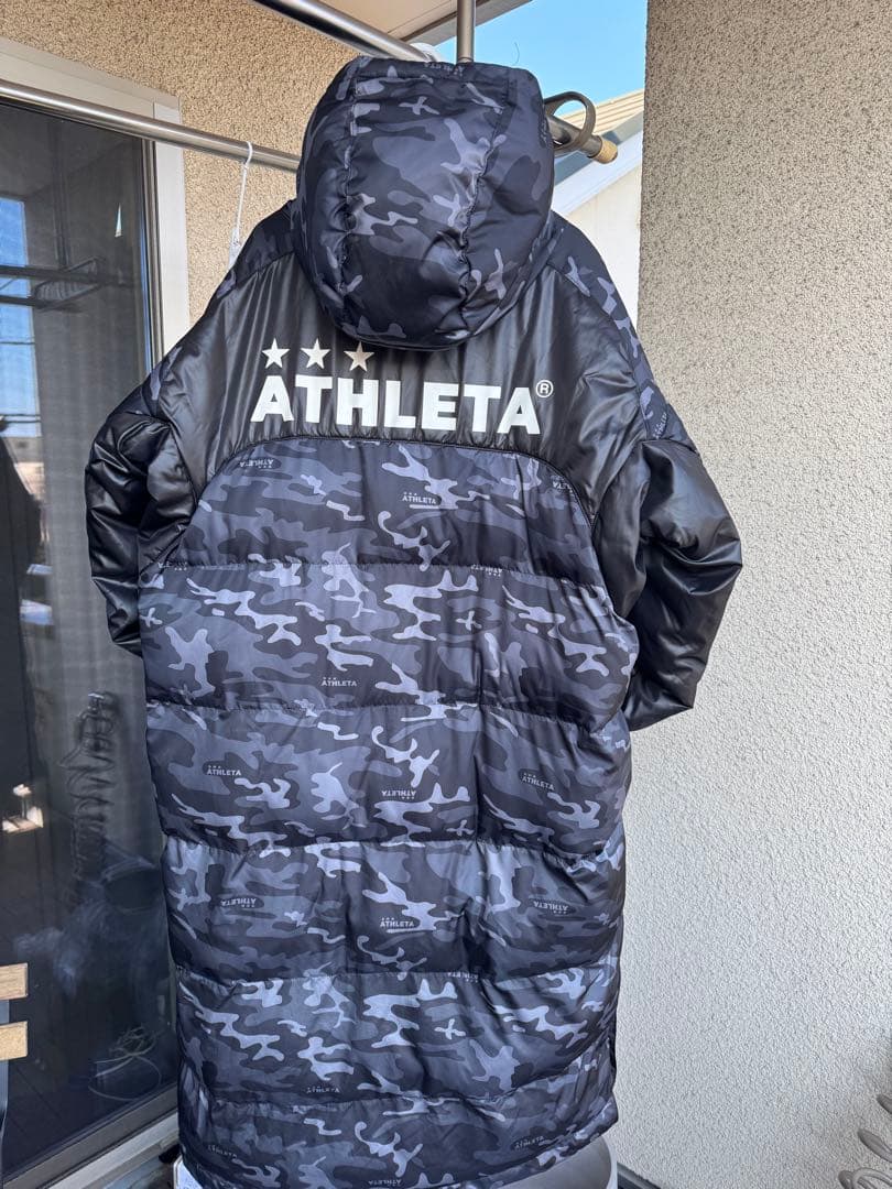 ATHLETA アスレタ ベンチコート Lサイズ カモフラ ブラック】