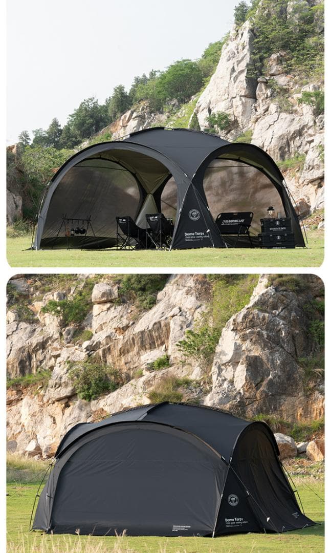 （本体*1 防水窓*4）大型ドームテント UV加工 防水 キャンプ アウトドア